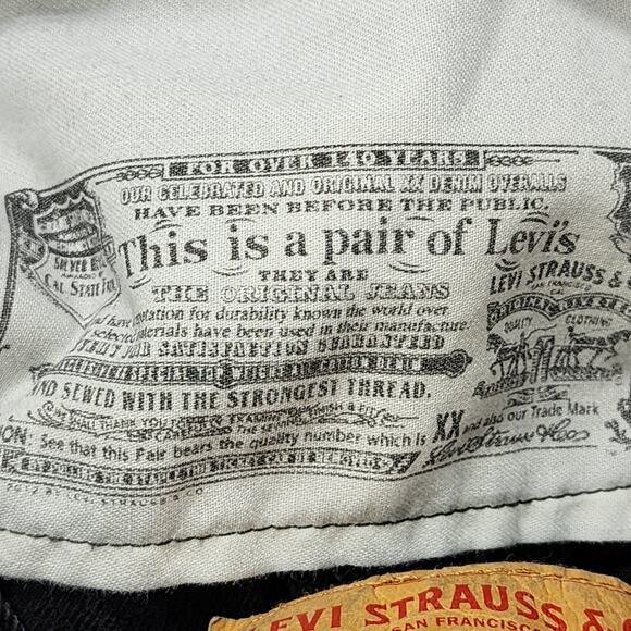 Vintage Levi's 501 Jeans Mens W35 L32 Faded Black Denim Button Fly Straight Leg - Picture 8 of 13